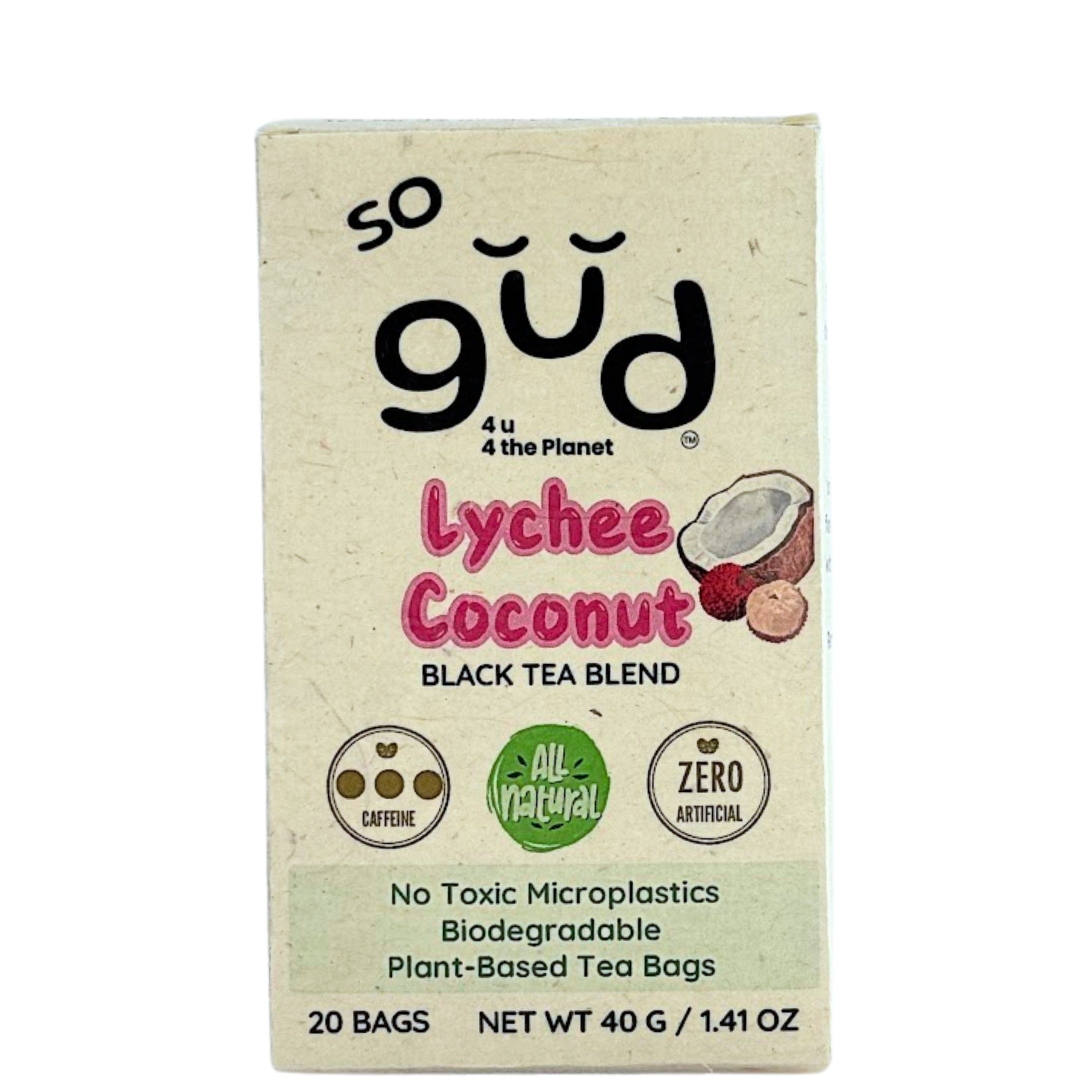 Lychee Coconut Black Tea | Plant-based Tea Bags