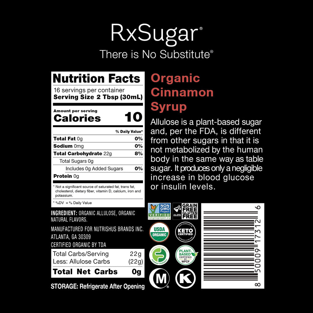 RxSugar Organic Cinnamon Syrup