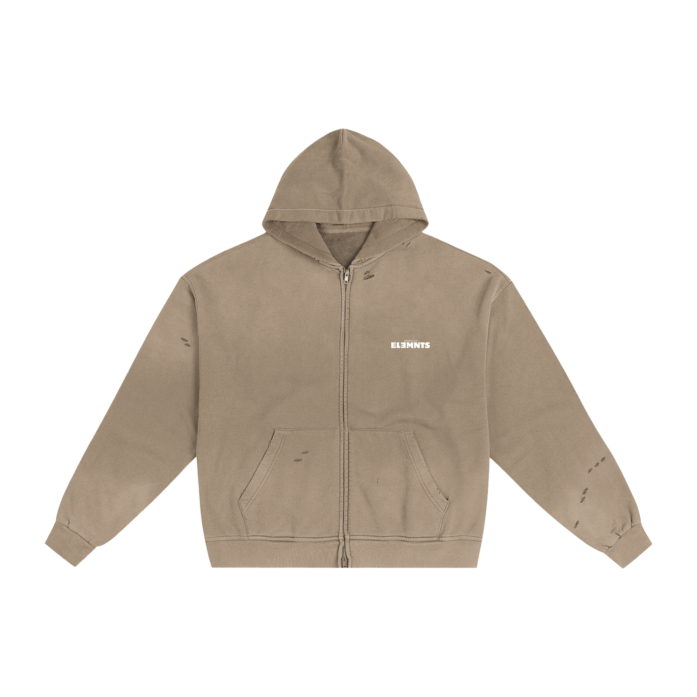 ESSNTIAL ELEMNTS Unisex 420G Frayed Washed Hoodie