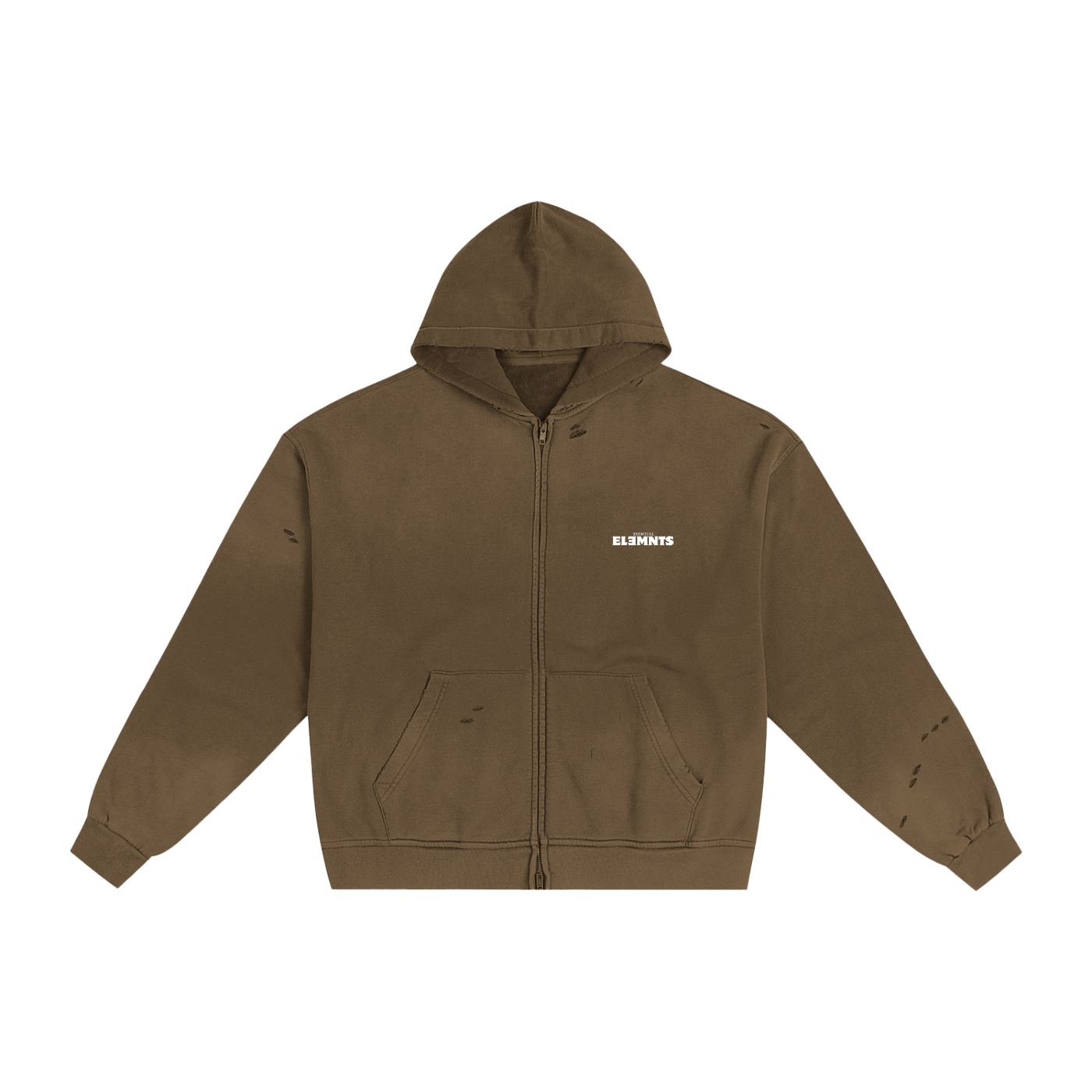 ESSNTIAL ELEMNTS Unisex 420G Frayed Washed Hoodie