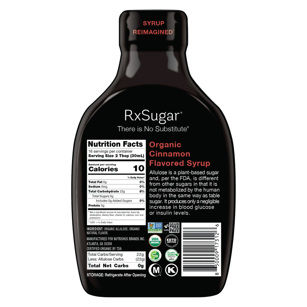 RxSugar Organic Cinnamon Syrup