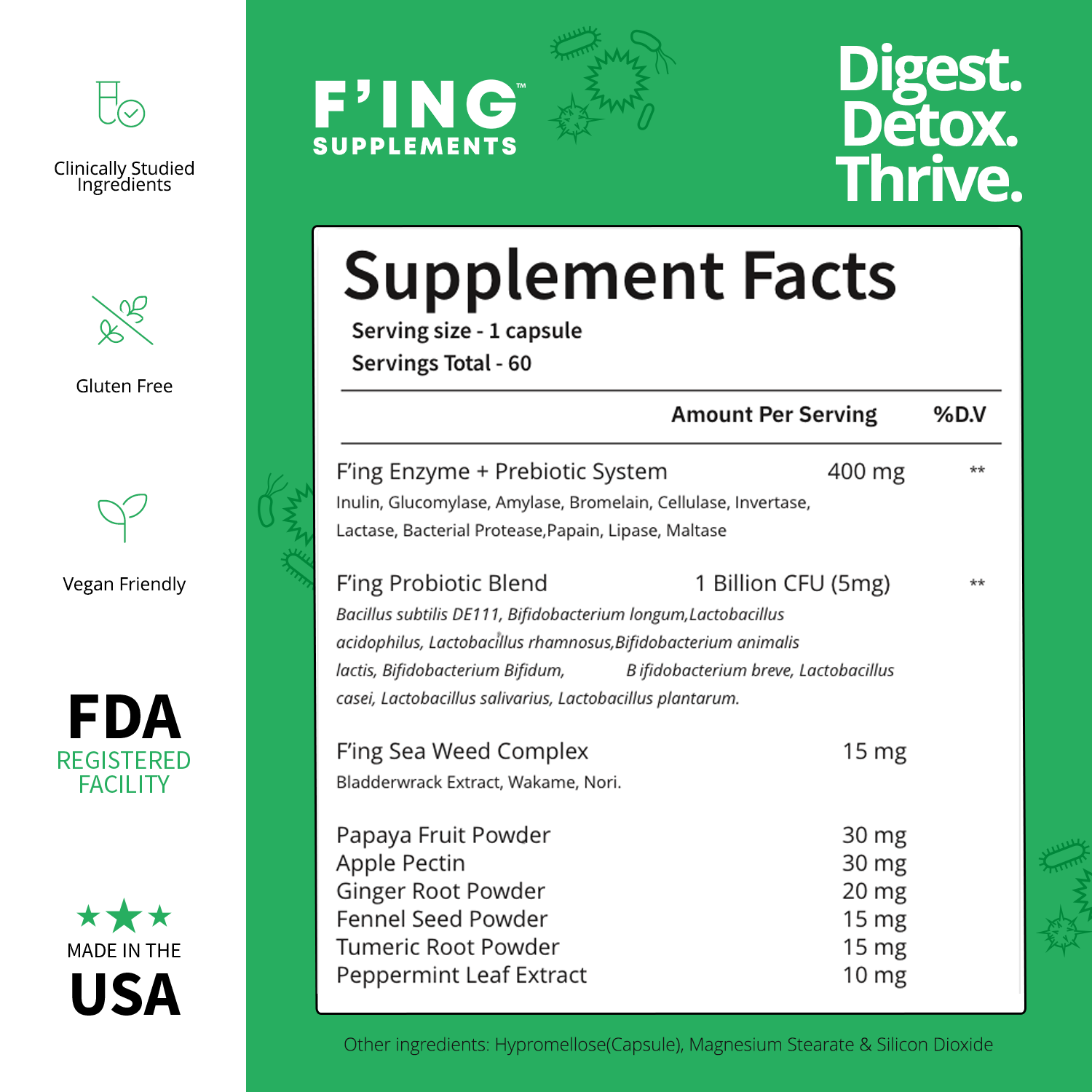 F'ing Digestion - Daily Digestive Enzyme + Probiotic Supplement