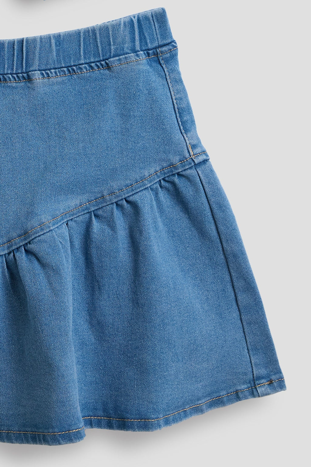 Girls Denim Vest & Ruffle Skirt Set