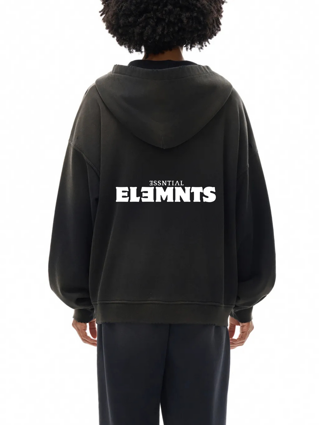 ESSNTIAL ELEMNTS Unisex 420G Frayed Washed Hoodie