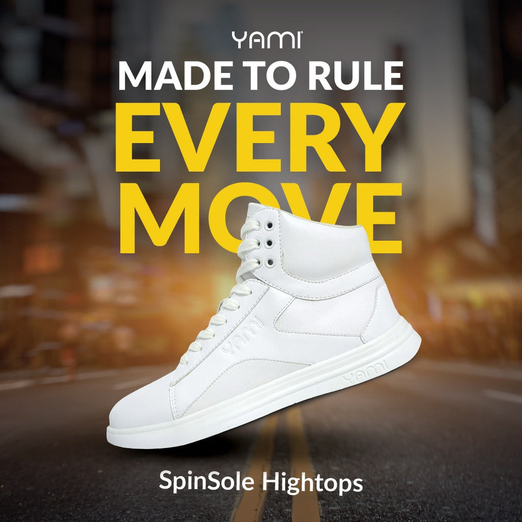 SpinSole High Top Dance Sneaker- WHITE