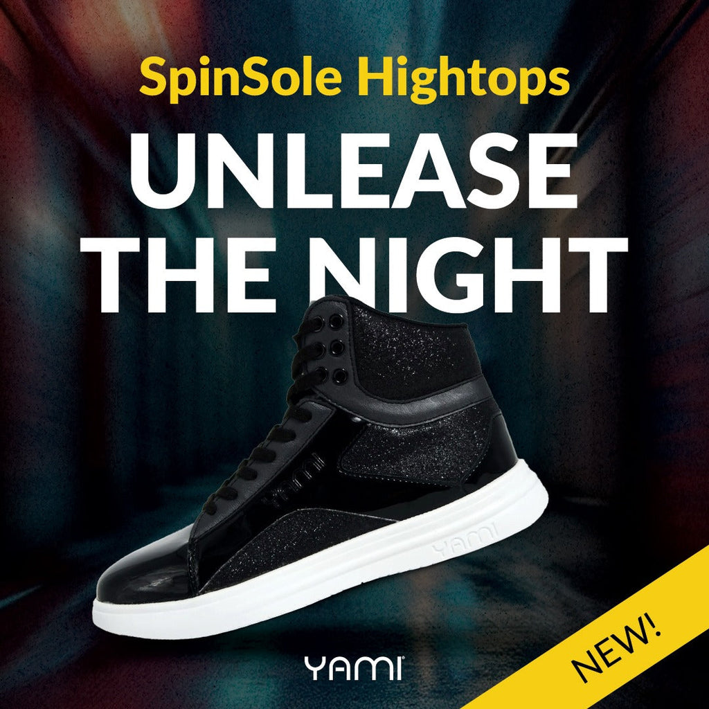 SpinSole High Top Dance Sneaker- BLACK