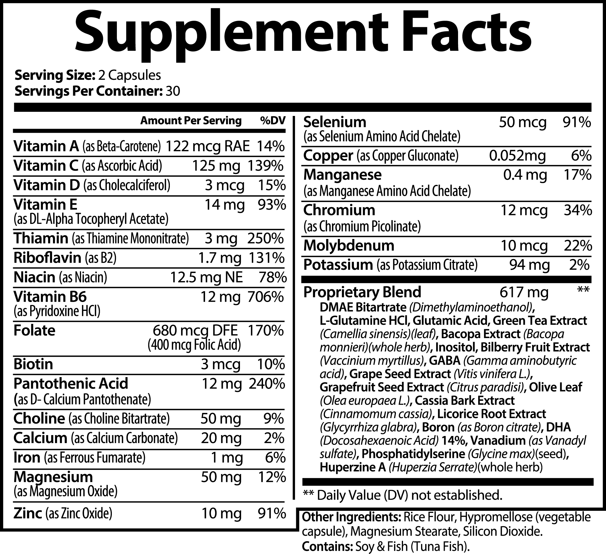 Natural Brain & Focus Supplement