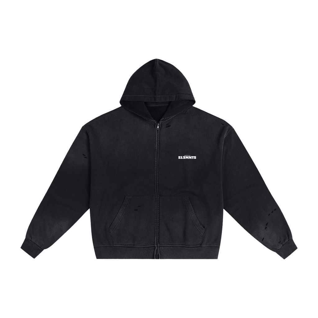 ESSNTIAL ELEMNTS Unisex 420G Frayed Washed Hoodie