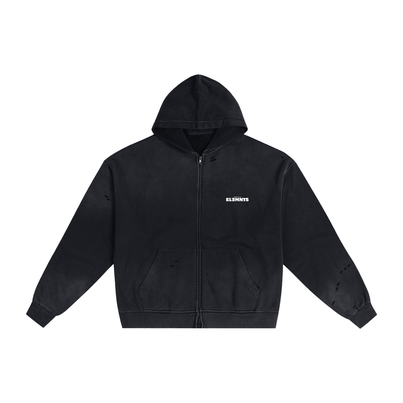 ESSNTIAL ELEMNTS Unisex 420G Frayed Washed Hoodie